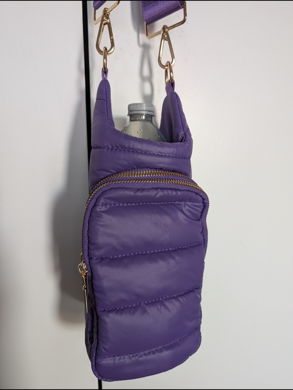 Wanderfull Hydrobag Purple Quilted Crossbody Bottle Bag